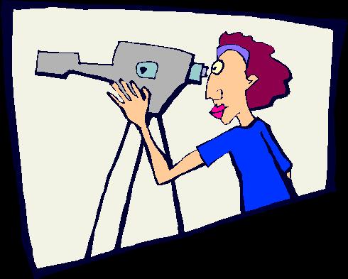Graphic of man with videocamera